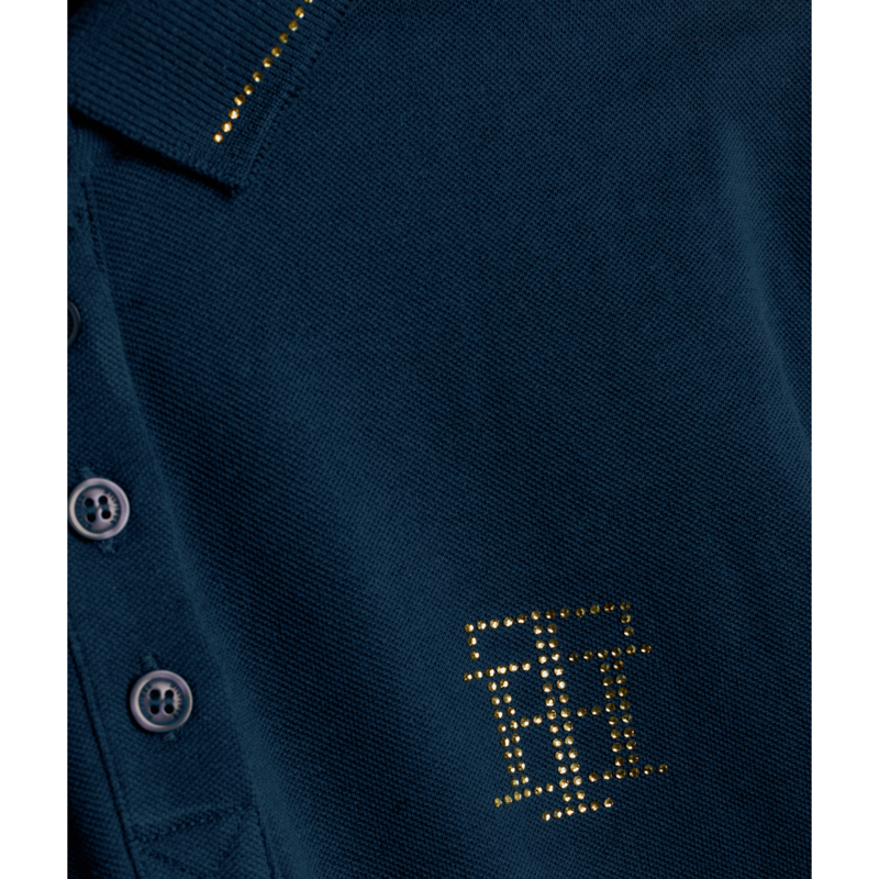 Tommy Hilfiger Ladies Rhinestone Polo Shirt - Desert Sky-5